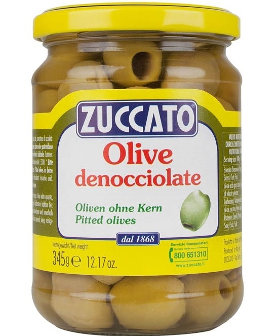 Оливки зеленые без косточки ZUCCATO